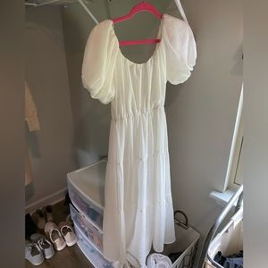 Puff sleeve midi dress